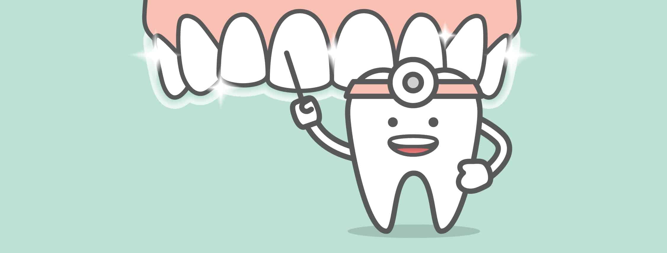 tooth pointing to a set of teeth